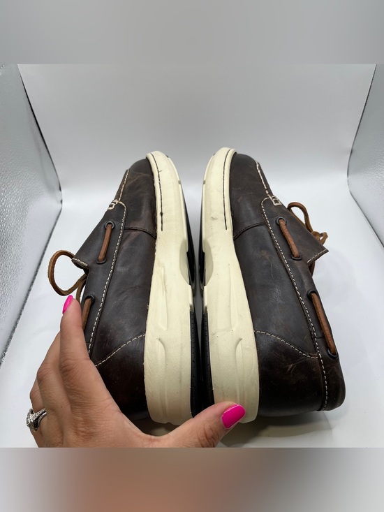 Born Mariner 3-Eye Boat Shoe leather loafer comfort size 9M men’s brown slip on main image 4